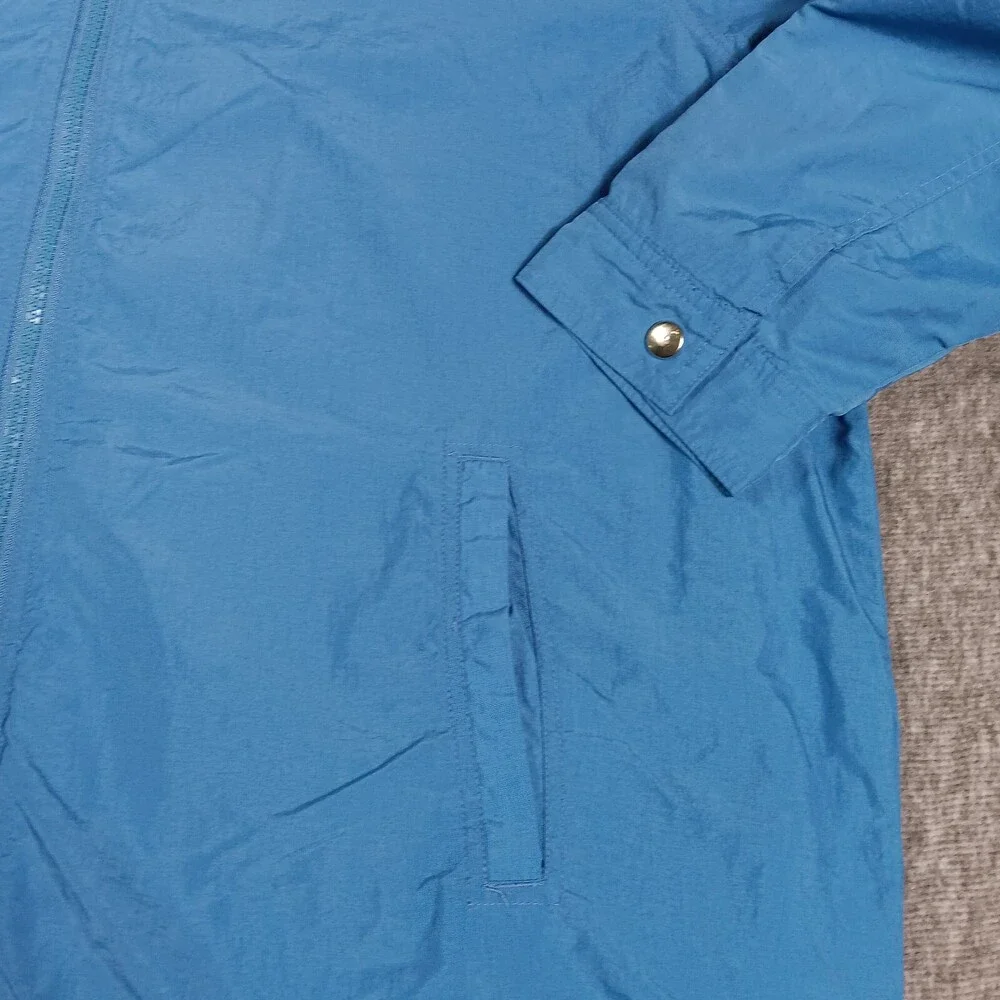 Disney Jacket Mens 1X Blue Embroidery Zip Up Waterproof Hooded Vintage